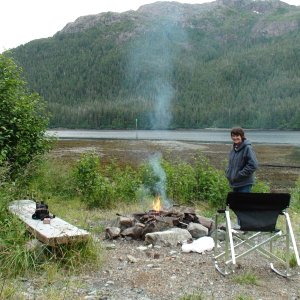 Enjoying the fire off Lisianski Straight