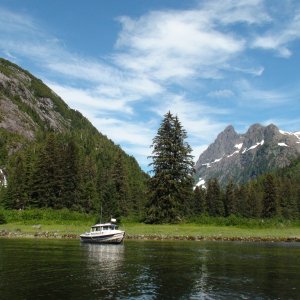 Anchorage at the head of Patterson Bay near the southern end of Baranof Island