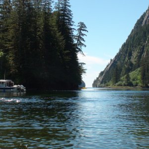 Looking south toward the entrance of Patterson Bay