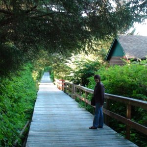 Port Alexander boardwalk through town area