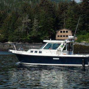 Port Alexander.  This 31 foot Albin along with a 27 foot Seahawk broached coming around Cape Ommaney on the same day we first tried.