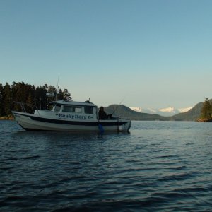 Pleasant Bay Anchorage looking east to Mt Sumdum