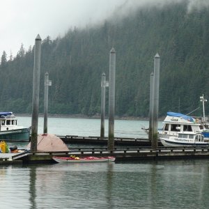 Taku Harbor.  All that stuff and two people on one kayak headed to Price Rupert.
