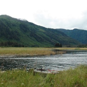 Over 5 miles up the beautiful tidal river and beyound that feed south Neka Bay, Fredrick Sound.