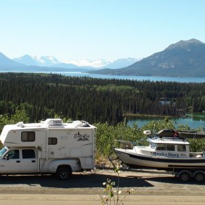 The white in the center background is the Llewellyn Glacier.  Tried my best to reach it via Mokai