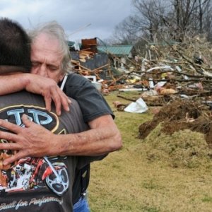 A Man Reunites With His Dog After The Alabama Tornado 1