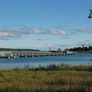 DeTour Harbor empty in Sept Drummond Ferry