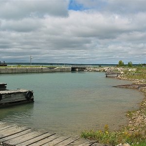 Lime Island Lagoon made by old fueling jetty