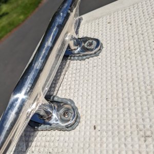 After several rounds of tightening bolts: Bed-It squeezed out to make watertight seal