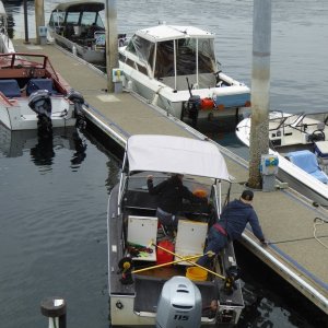 Remember that recent discussion, is a Honda 135 too much for a 22?  Well if you ask this guy it's not! (this boat was 15', maybe 16' tops!)