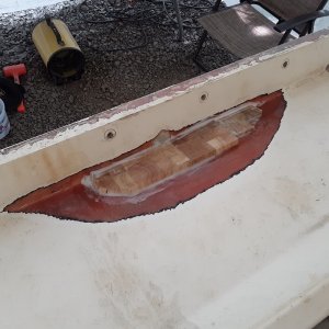 filling the the low spot with balsa to save epoxy