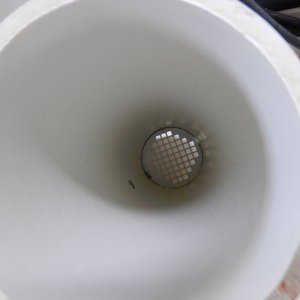 Media 'Each tube has a shown drain in the bottom' in album 'Two fuel canister "lockers" one large, one small. A keeper line is attached to each lid to keep it from going overboard.'