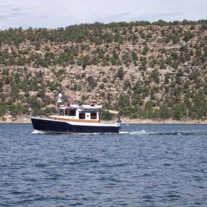 The first Ranger tug I have ever seen. A Ranger 29, Spirt of Gratitude, Pagosa Springs, CO