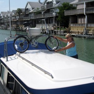 Where to put the bikes once we're on the water?
