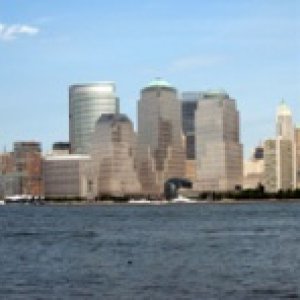 Pan of the NY skyline