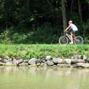 biking trail along the canal