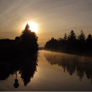 Morning mist on the water