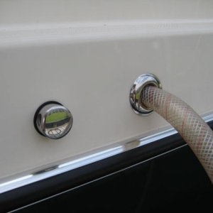 Hose fitted into the macerator discharge