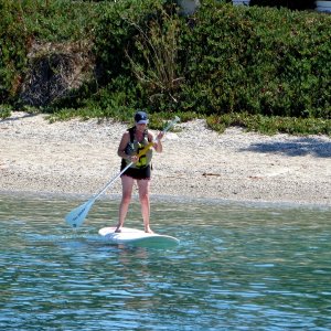 Kathy on Paddle board