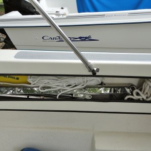 Upper davit stowed