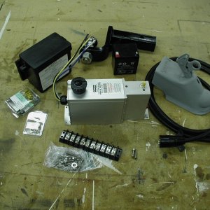 Parts for Electric over Hydraulic brake conversion. Carlisle HydraStar, new coupler and wiring.