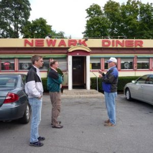 Nate , Terry, Dun at the infamous Newark diner home of the $1.99 breakfast