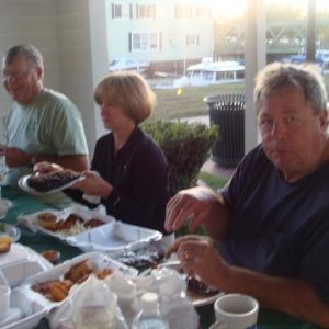 Dave, Becky, Terry at the rib feast