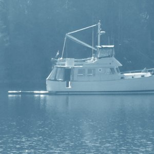 Media '2001 40' Willard trawler.  Nice couple from Oregon who keep it in Anacortes.  I like this boat...A LOT.  He said it's about half a Nordhaven trawler and more comfortable a ride.  600 gallon diesel capacity.' in album 'Gulf Islands.  Enjoying an "Indian Summer".'