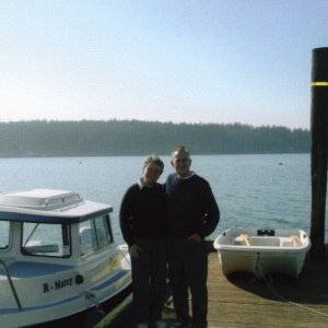 26 Feb 2005 Ruth & Joe on the dock at Decatur Island