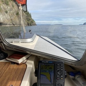 Media 'Cruising along the South shore of Lummi' in album 'Departing Friday Harbor after topping off the tanks and using the facilities Sunday morning May 24th'
