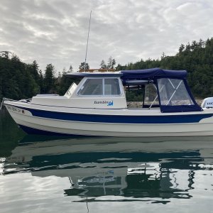 Media 'Another first: anchored in Chuckanut Bay, thanks to the adventures of Pat and Patty for the idea.' in album 'Departing Friday Harbor after topping off the tanks and using the facilities Sunday morning May 24th'