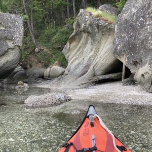 Poking in and out of the rocks in Chuckanut Bay