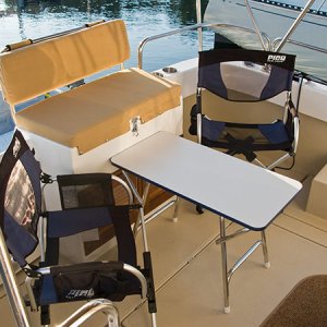 Media 'PICO chairs - sharing the cockpit with a 16" x 32" Garelick table' in album 'PICO directors chair by GCI - size of a brief case'