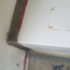 Media 'Tabbing on port box' in album 'First cutout. It was clearly hollow under here.'