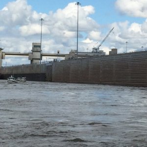 Out of the first lock.
