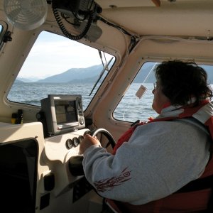 First Mate handling the Taku Inlet chop