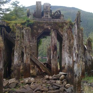 Remains of a power generator at Taku Harbor Cannery