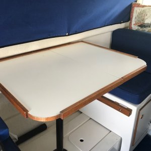 Table with fwd seat facing aft