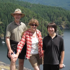Brian, Ann and Jordan with Tenedos in the background