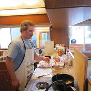 Media 'Assistant cook Todd in the Mother ships kitchen' in album 'View of Tenedos Bay from the top of the hill.'