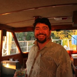 tommy on his parents boat