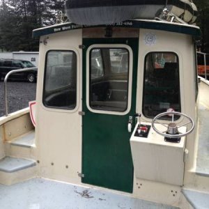26' Pro Angler (AK Craigslist, Seward, April 2014). Inboard volvo 5.7 and aft helm station.