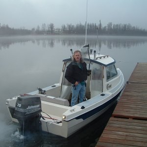 Larry on board at Cottonwood Lake