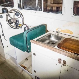 Helm before stripping cabinetry.