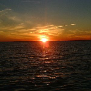 First sunset on the new boat.