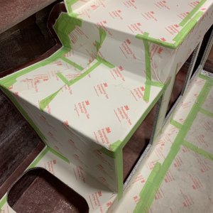 Small Parts inserted into hull that will make up cockpit storage.