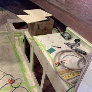 Starboard Bow Insert leveled out and glassed into place!