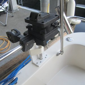 Media 'Scotty downrigger mount with custom base support' in album 'Battery Switches Location in Starboard Aft Compartment'