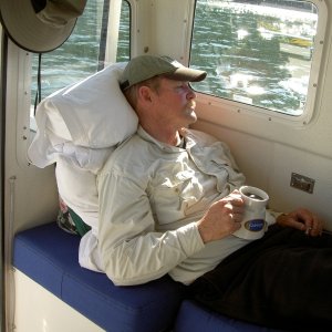 relaxing at anchor, gambier bay, almiralty island