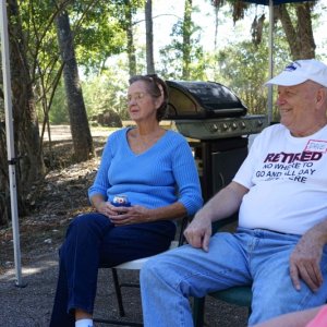 Marie and Dave ready for food